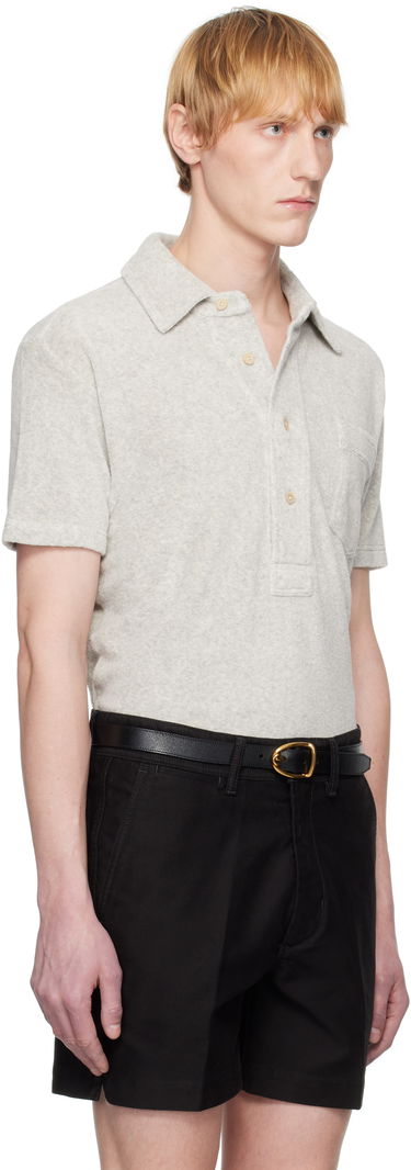 Polo tričko Tom Ford Tom Ford Towelling Polo Čierna | JPS009-JMC053S25, 4