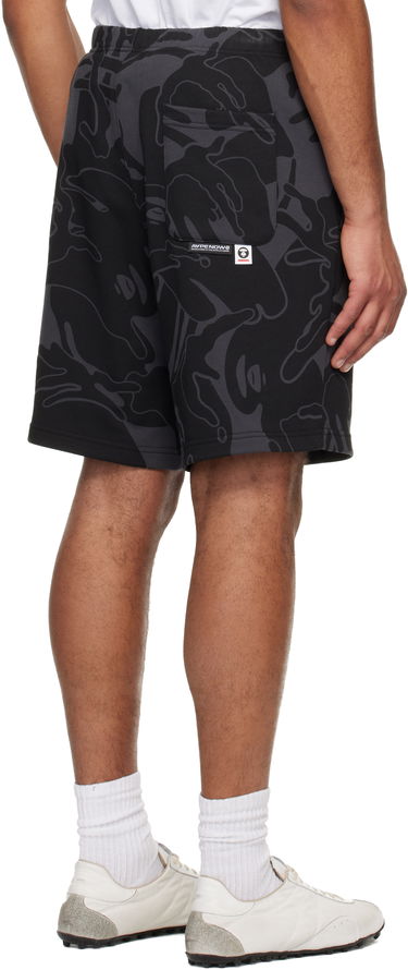 Šortky AAPE by A Bathing Ape 'AAPENOW' Moonface Logo Camo Sweat Shorts Čierna | AAPSPMB677XXNBKZ, 2