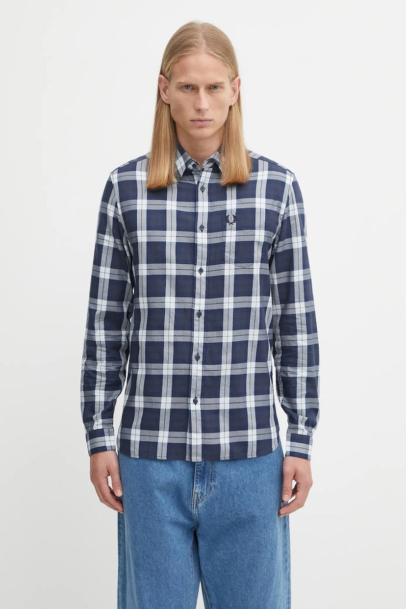 Košeľa Fred Perry Fred Perry Checked Regular Fit Shirt Navy | M1742