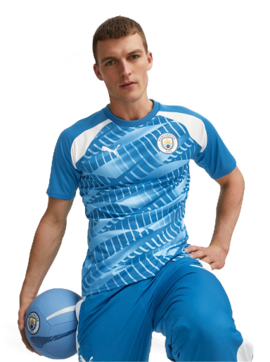 Dres Puma Maglia pre-gara a maniche corte Manchester City F.C. da uomo, Blu/Bianco/Altro Tyrkysová | 772844_10
