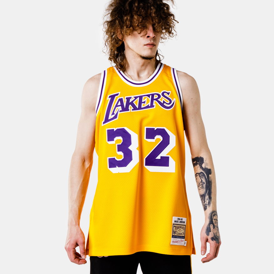 Dres Mitchell & Ness Authentic Jersey Los Angeles Lakers Magic Johnson Žltá | AJY4GS18088-LALLTGD84EJH, 0