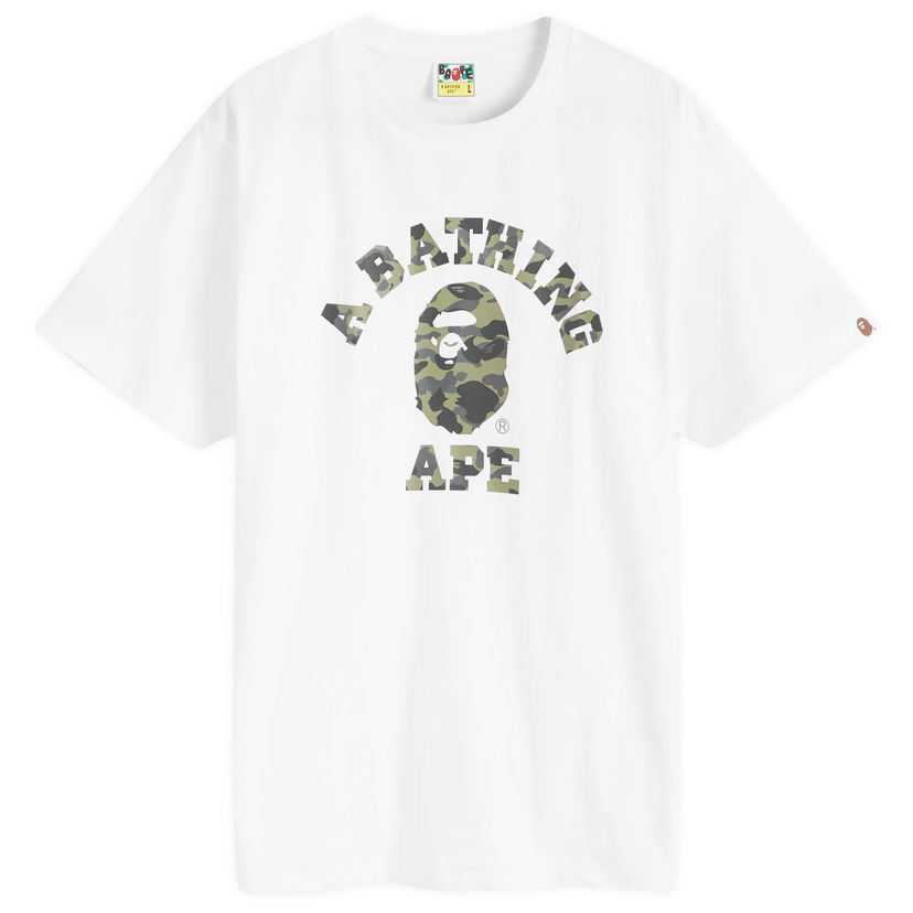 Tričko BAPE A Bathing Ape 1st Camo College T-Shirt Biela | 001TEK301008M-WHG