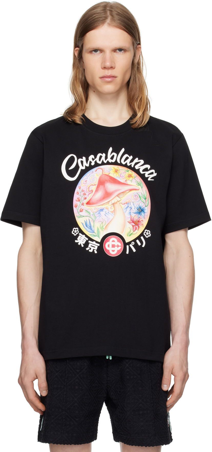 Tričko Casablanca Casablanca Mushroom Emblem T-Shirt Čierna | MPF25-JTS-001-05