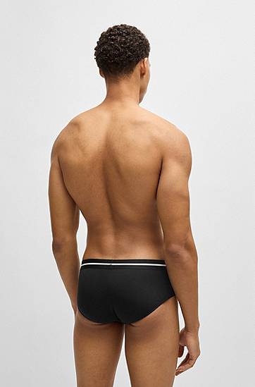 Boxerky BOSS Three-pack of stretch-cotton trunks with logo waistbands Čierna | 50510679, 1