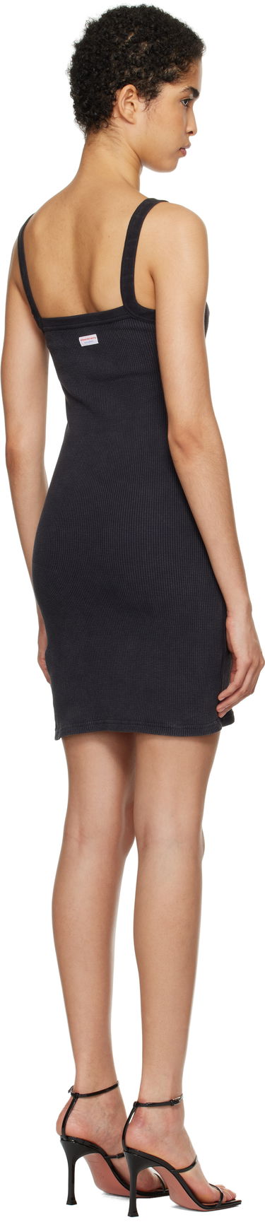 Šaty Alexander Wang Alexander Wang Waffle-Knit Stretch Cotton Mini Dress Čierna | 8C4246605W, 2