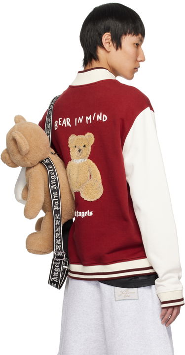 Bomber bunda Palm Angels Palm Angels 'Bear in Mind' Varsity Bomber Jacket Červená | PMEK011S25FAB0012503, 2