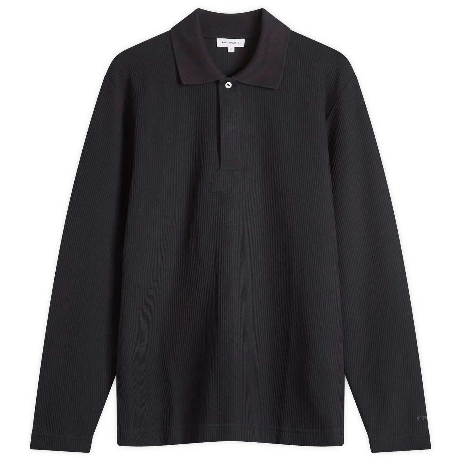 Polo tričko NORSE PROJECTS Ruben Double Face Long Sleeve Polo Shirt, Size Large Čierna | N10-0214-7004, 0