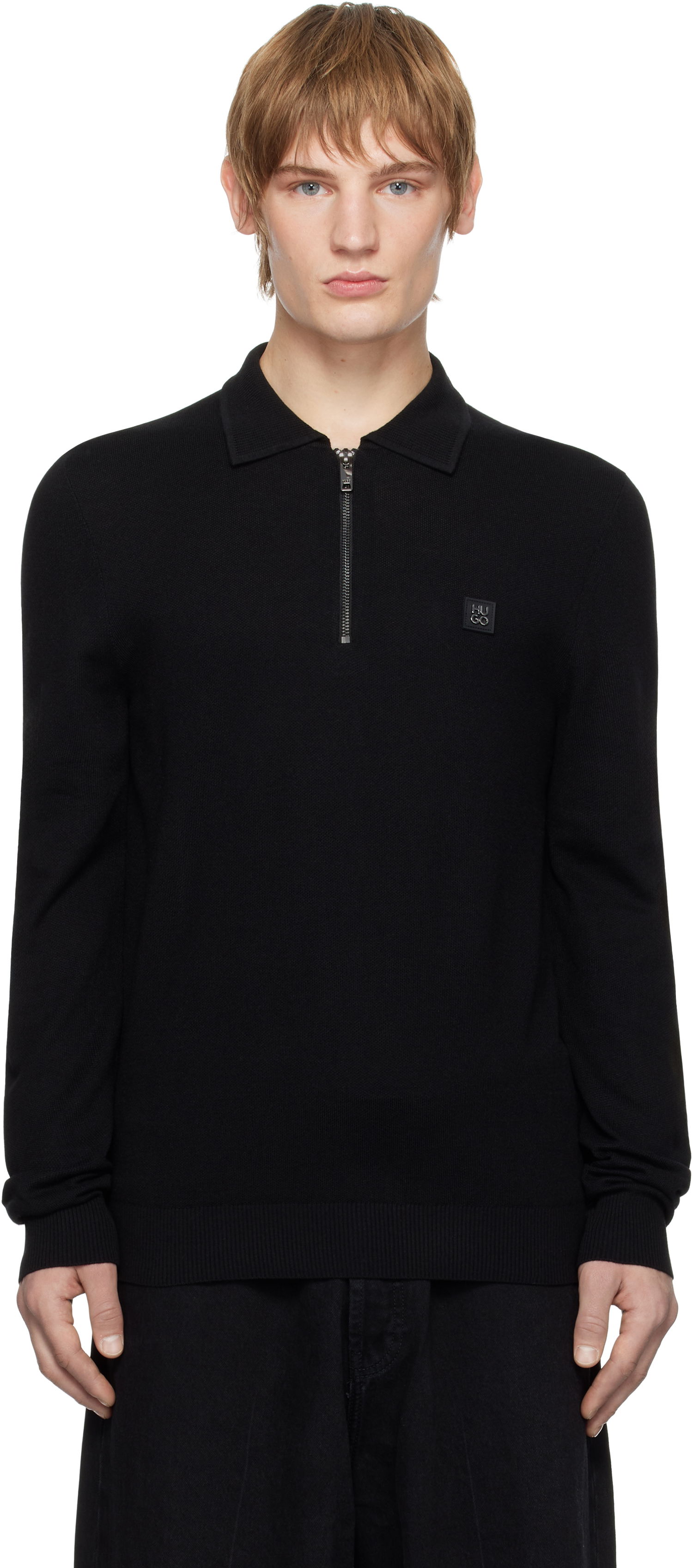 Polo tričko BOSS Polo Shirt With Stacked Logo Čierna | 50533346, 0