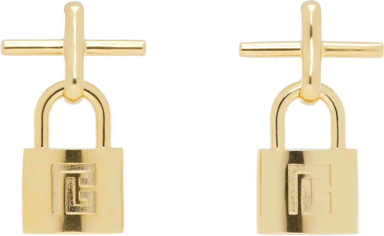 Náušnice Balmain Pulse Padlock Drop Earrings Žltá | FN0XK555MBRA, 0