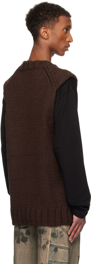 Sveter We11done We11done Sleeveless Knit Sweater Hnedá | WD-KT3-24-667-U-BR, 2
