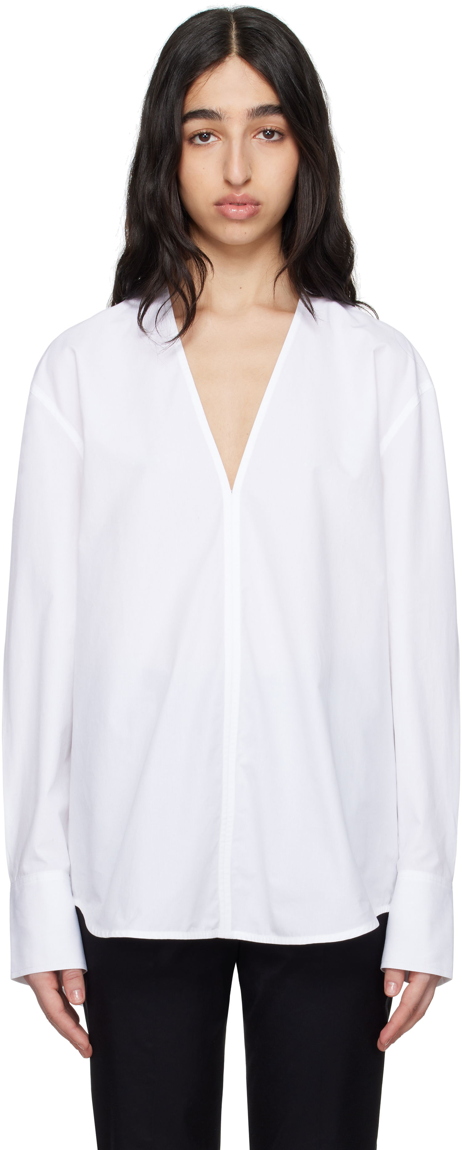 Košeľa TOTEME TOTEME V-Neck Shirt Biela | 252-WRT0503-FB0119, 0