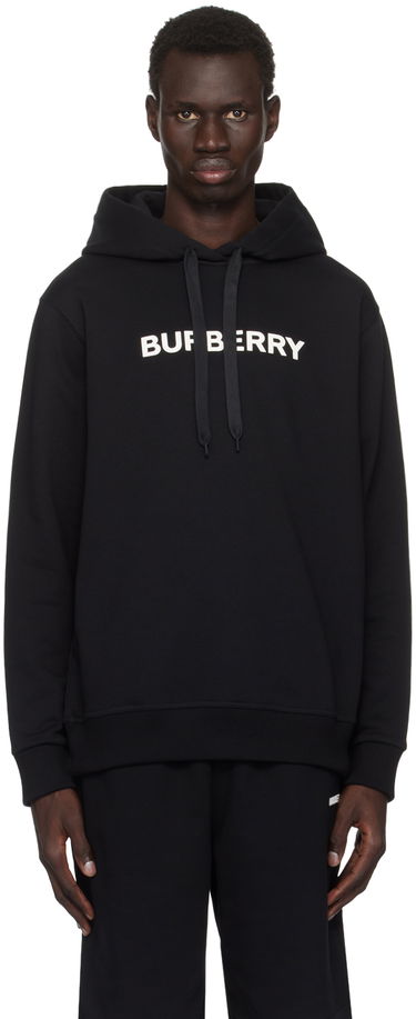 Mikina Burberry Logo Cotton Hoodie Čierna | 8096363, 0