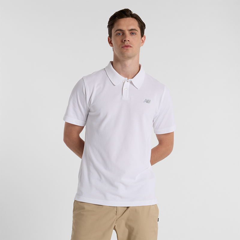 Polo tričko New Balance Men's Polo Shirt MT51519 Biela | NBMT51519WT, 0