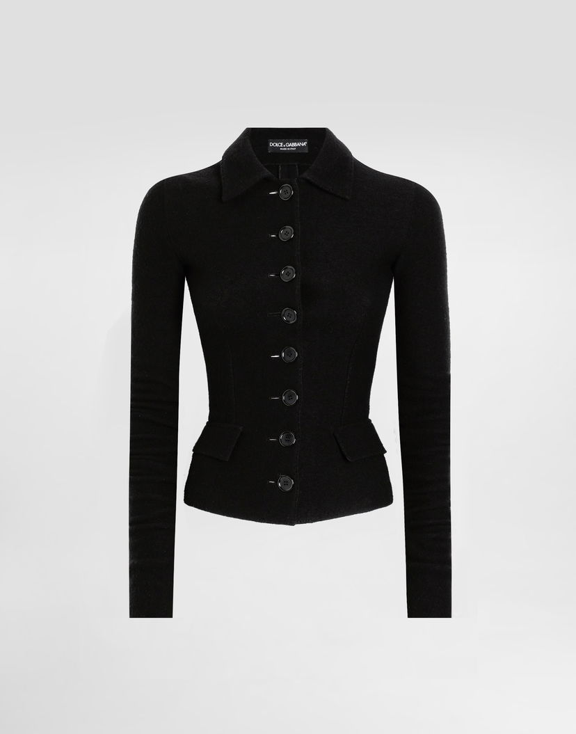 Bunda Dolce & Gabbana Dolce & Gabbana Single-Breasted Wool Jacket Čierna | F27HFTHU2BBN0000