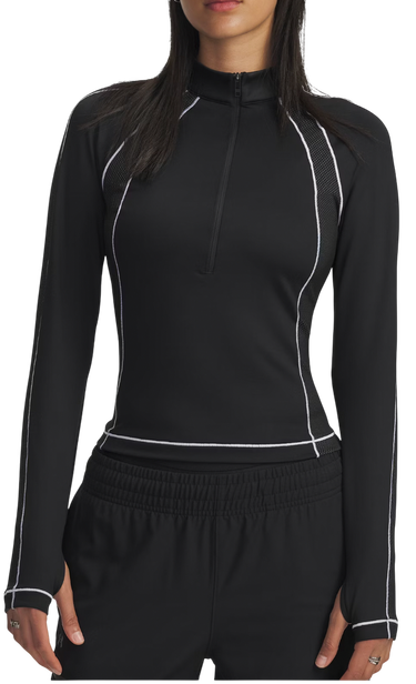 Tričko Under Armour ColdGear Textured 1/2 Zip Long Sleeve Performance Top Čierna | 6003998-003, 0