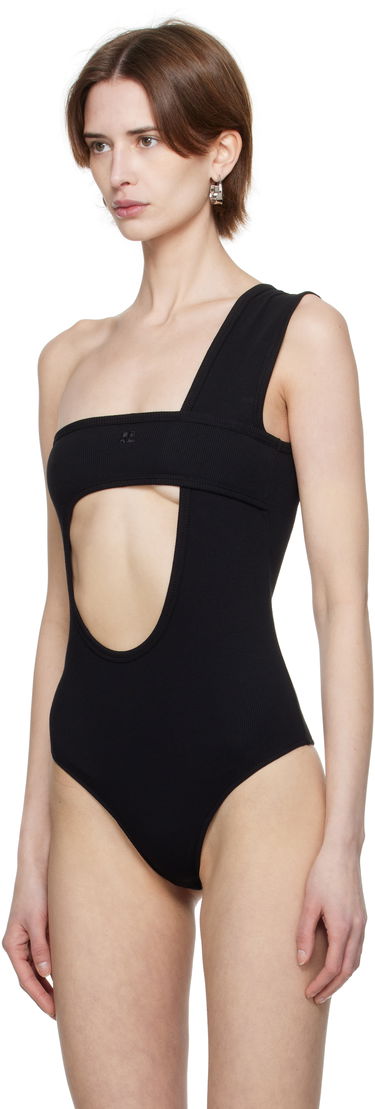 Šaty Courrèges Courrèges Rib One-Shoulder Bodysuit Čierna | 125JBD117JS0194, 3