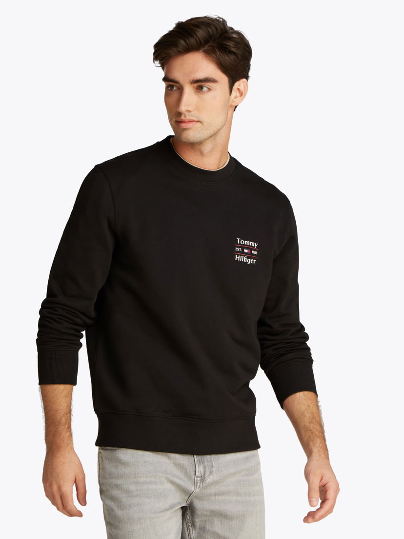 Sveter Tommy Hilfiger Tommy Hilfiger Stack Sweatshirt Čierna | MW0MW38673BDS