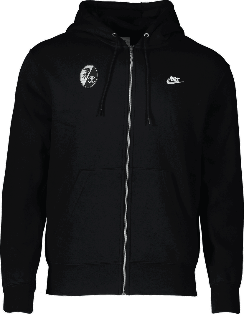 Mikina Nike SC Freiburg Club Full-Zip Hooded Sweat Jacket Čierna | 6scffn3861-010