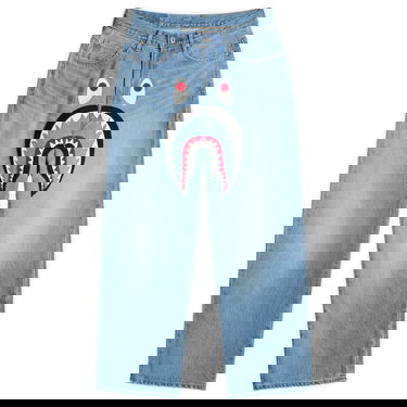 Džínsy BAPE A Bathing Ape Shark Loose Fit Jeans, Size Small Modrá | 001DPL801006M-IND, 0