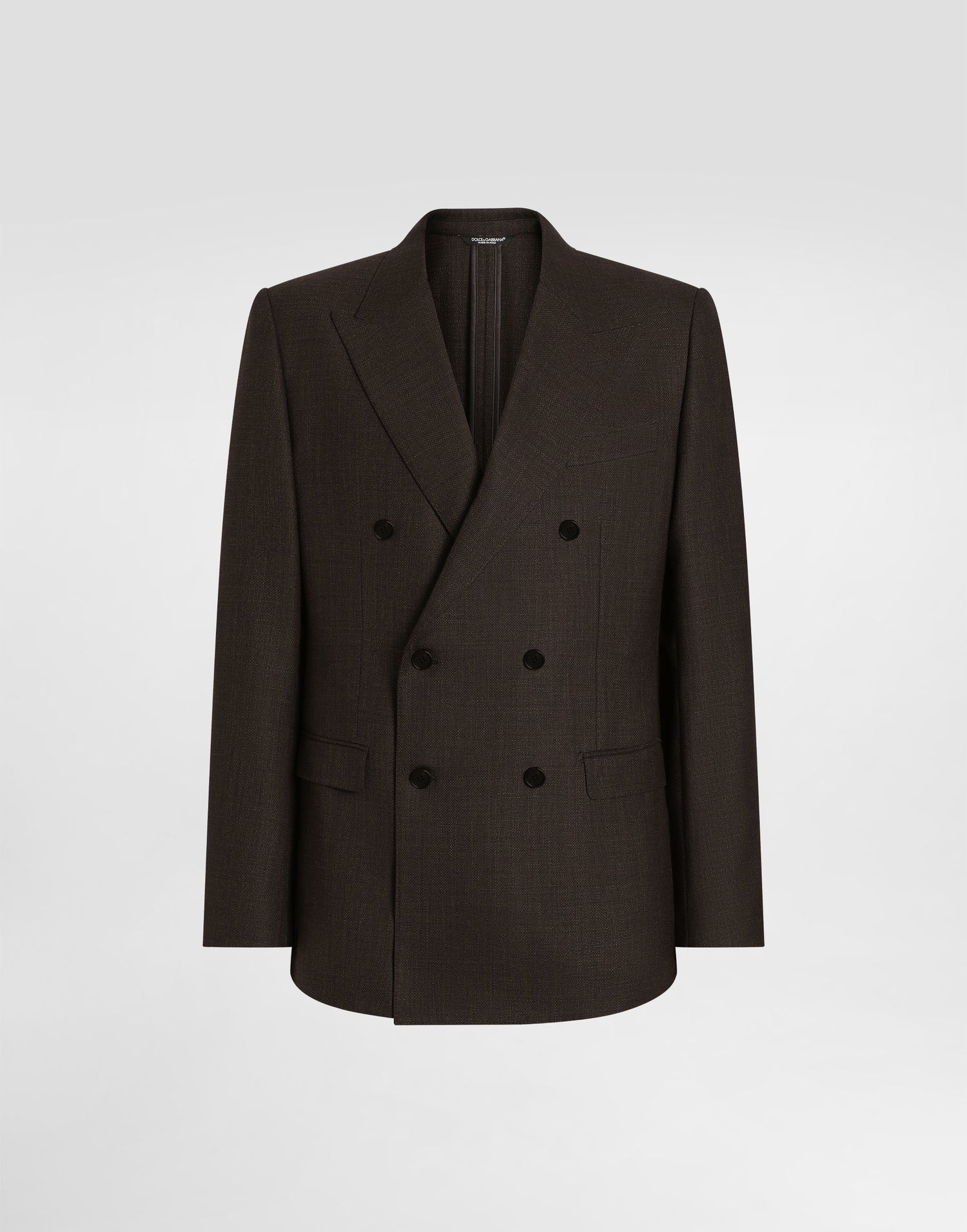 Bunda Dolce & Gabbana Dolce & Gabbana Double-breasted Taormina Wool Jacket Hnedá | G2NW1TFU25ES8230, 0