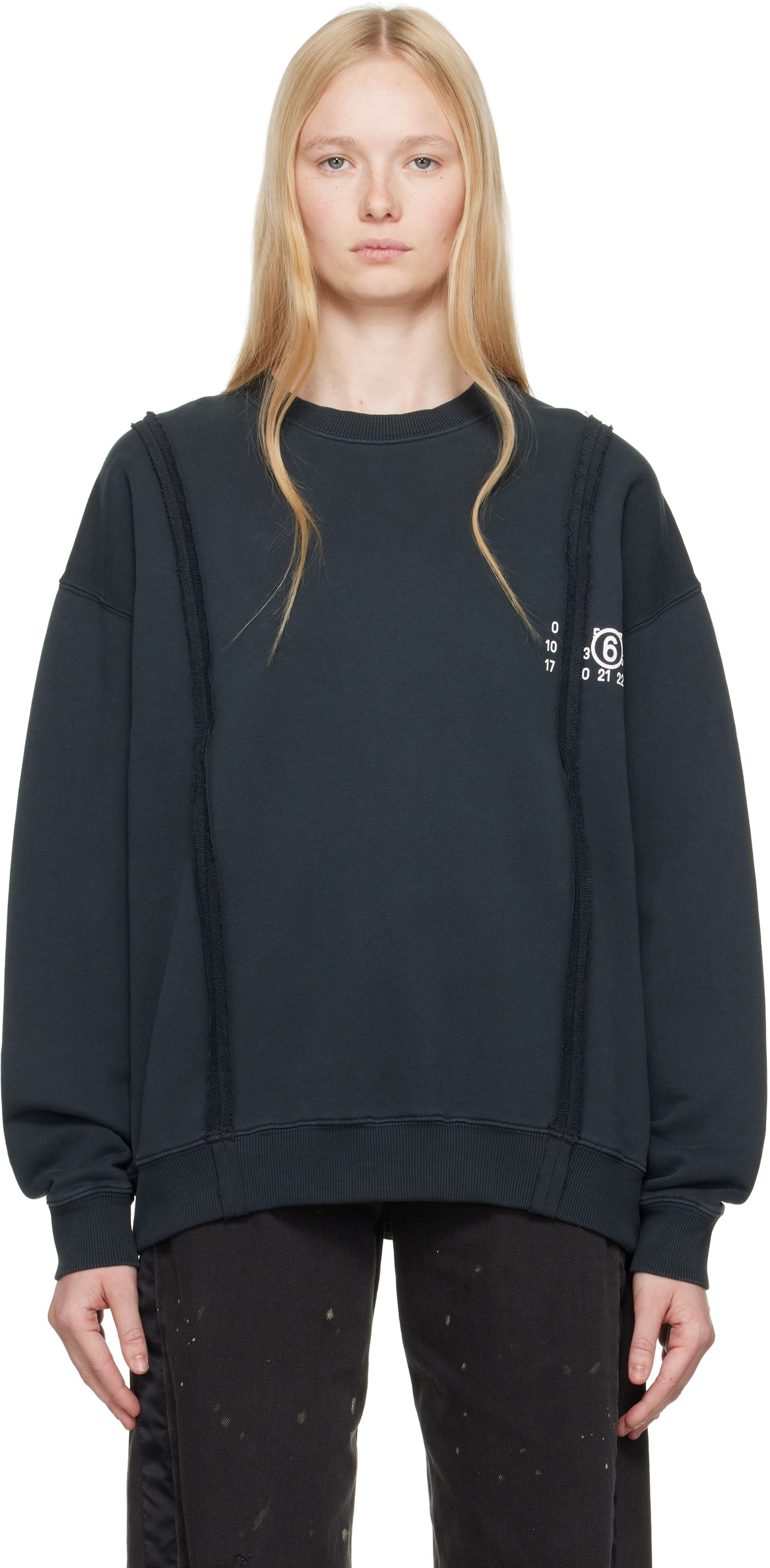 Sveter Maison Margiela MM6 Maison Margiela Ribbon Sweatshirt Čierna | SH2GU0019 M25004, 0