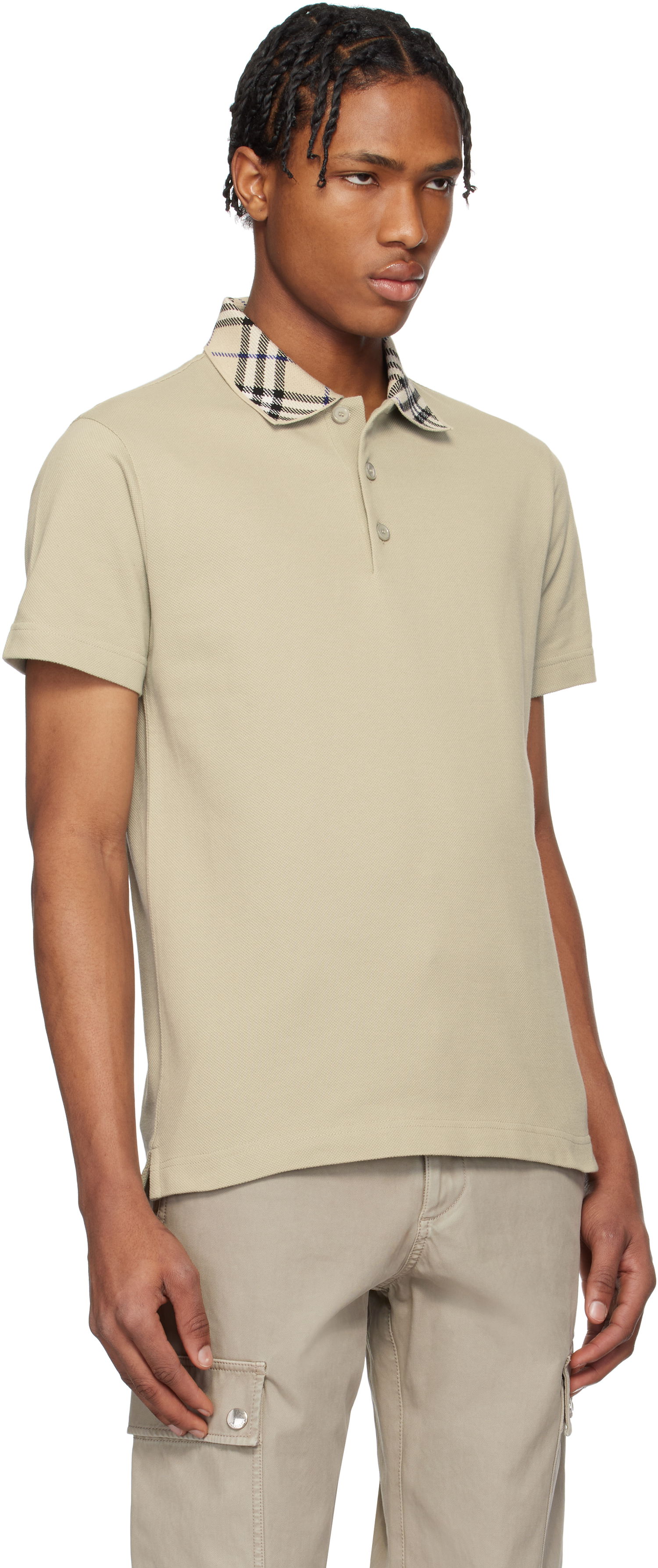 Polo tričko Burberry Burberry Check Collar Cotton Polo Béžová | 8103866, 1