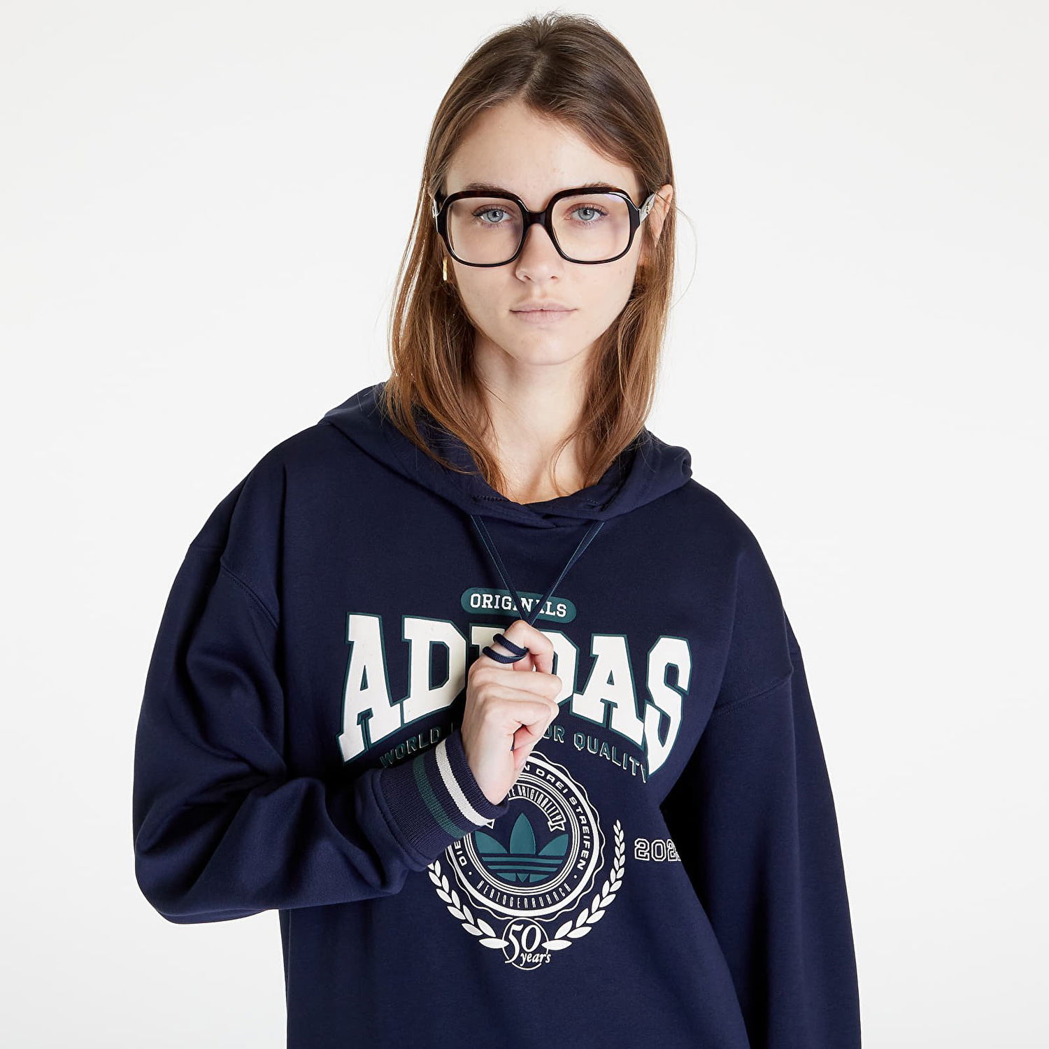 Mikina adidas Originals Anniversary Hoodie Navy | IA8319, 1