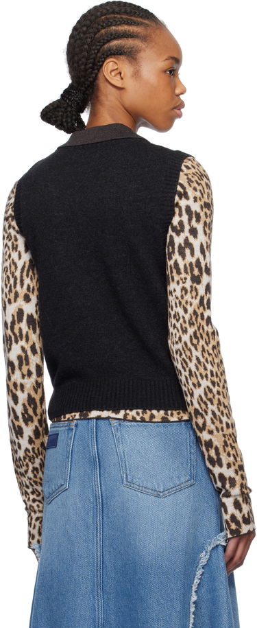 Sveter GANNI GANNI Graphic Bow Knit Vest Čierna | K2461, 2