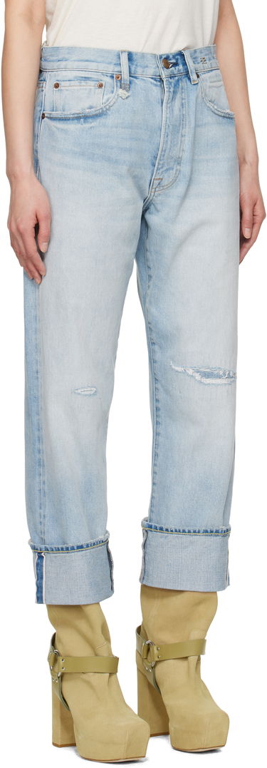 Džínsy R13 R13 Cuffed X-Boyfriend Jeans Modrá | R13WD111-D295C, 1
