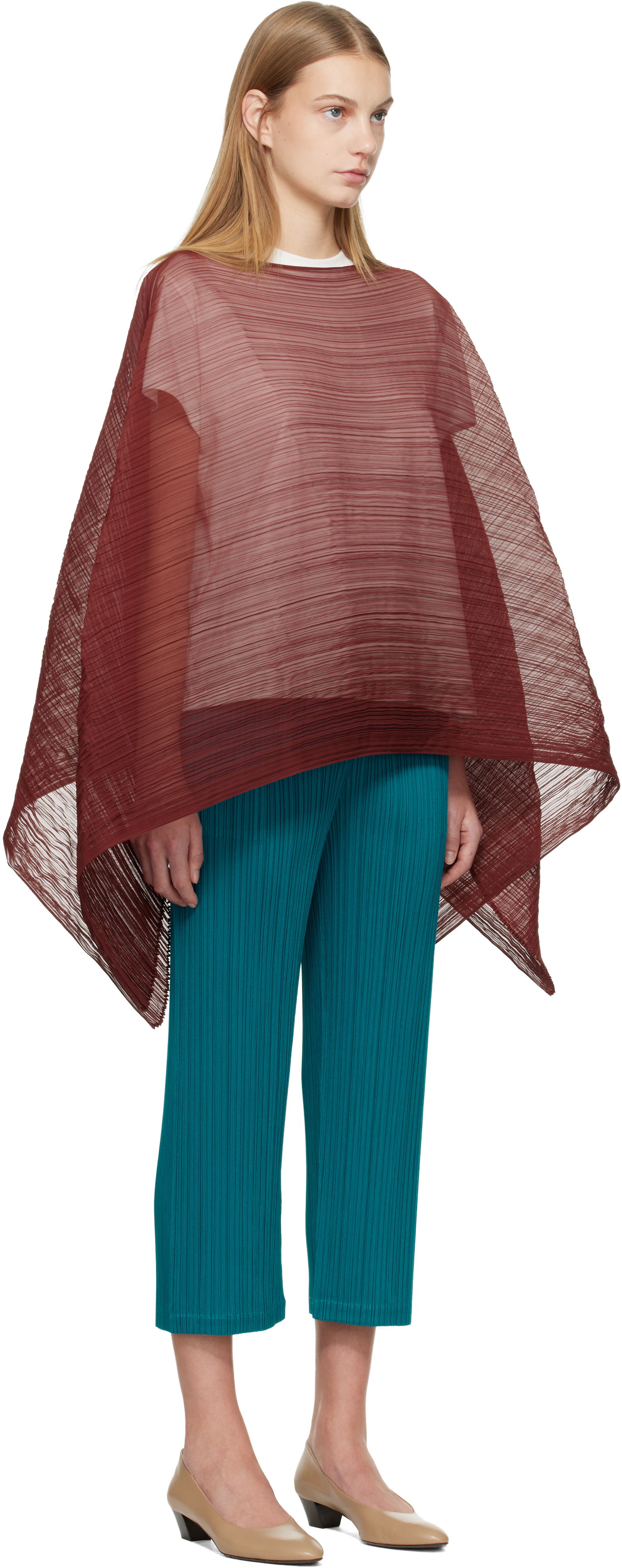 Tričká a tielka Pleats Please Issey Miyake Madame-T October Pleated Poncho Top Rôznofarebný | PP59AD311, 1