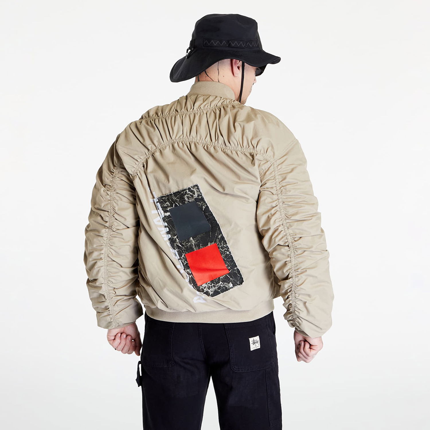 Bomber bunda A-COLD-WALL* Cubist Ruched Bomber Béžová | ACWMO131 Dark Stone, 0