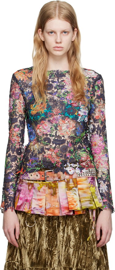 Sveter Collina Strada Collina Strada Gardenia Floral Lace Long Sleeve Top Rôznofarebný | XX3256 FLORAL CROCHET, 0