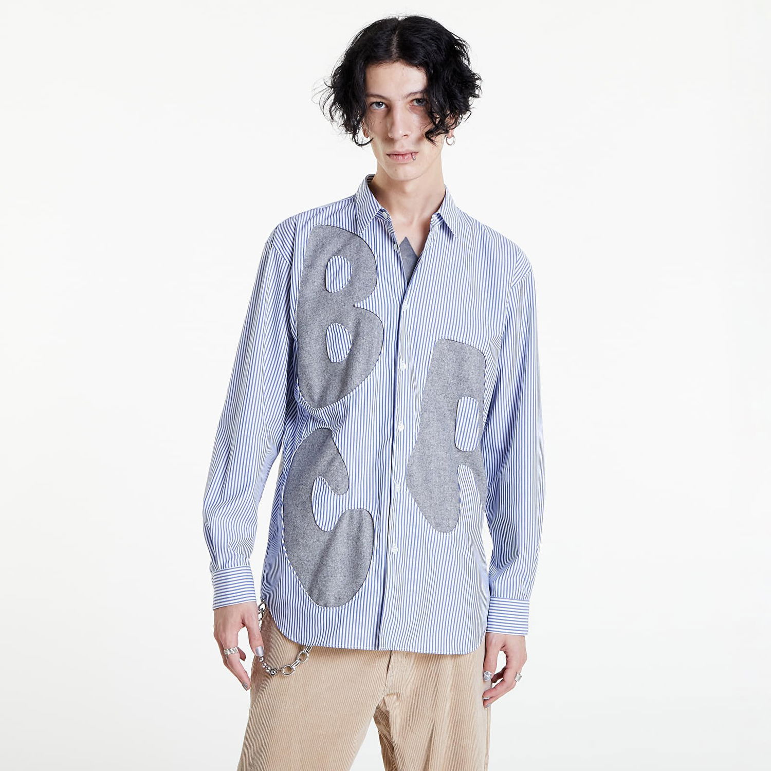 Košeľa Comme des Garçons Shirt Woven Striped Modrá | FJ-B019-W22, 0