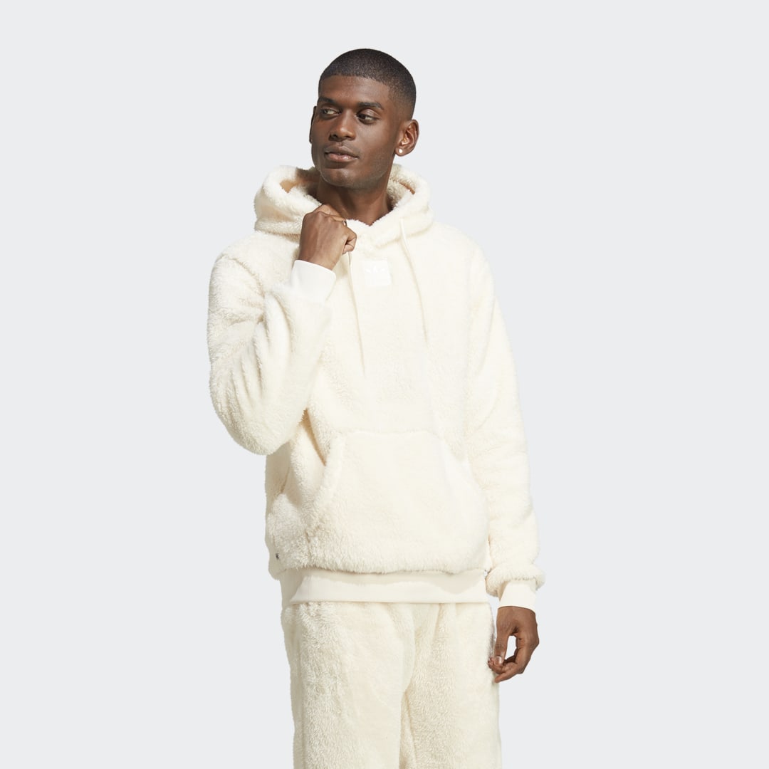 Mikina adidas Originals Essentials+ Fluffy Fleece Biela | HR8620, 0
