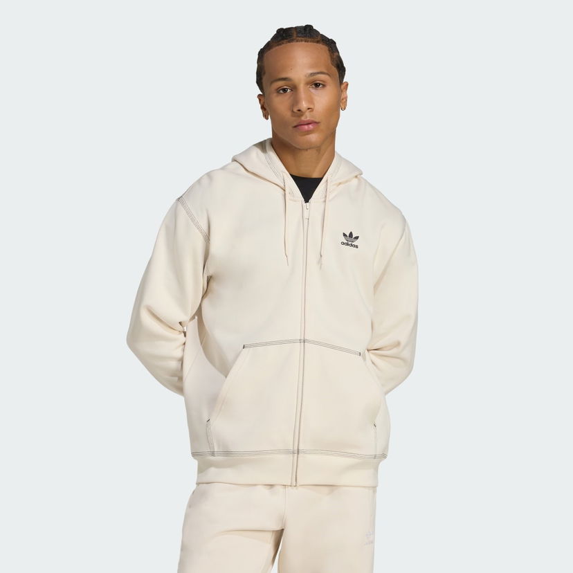 Mikina adidas Performance Essentials Trefoil Full-Zip Hoodie Béžová | JW0968