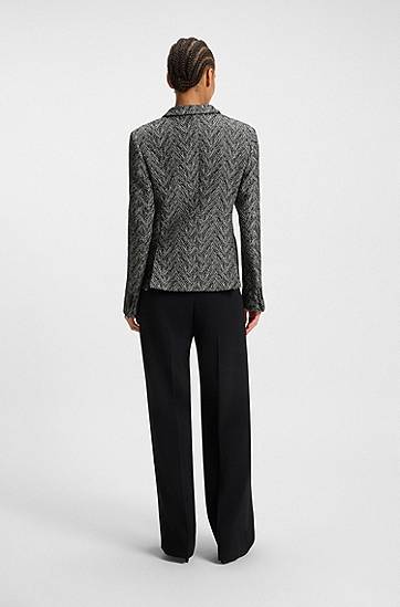 Bunda BOSS Regular-fit blazer in herringbone tweed Rôznofarebný | 50548306, 1