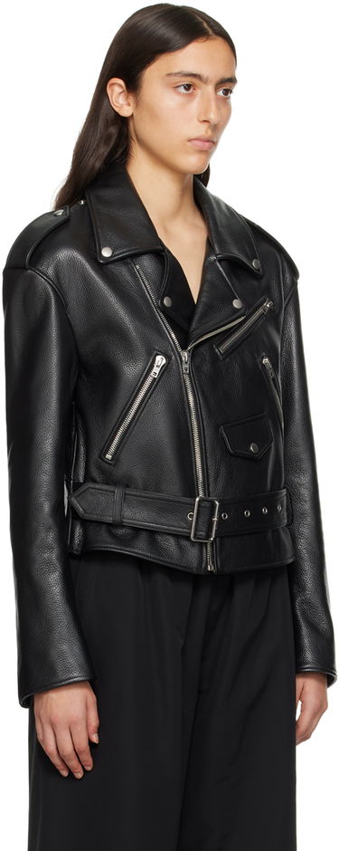 Bomber bunda We11done We11done Women's Leather Biker Jacket Čierna | WD-R53-23-130-W-BK, 1