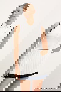 Sleeveless Pleated Polo Mini Dress