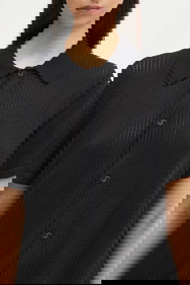 Polo tričko Carhartt WIP Temple Short Sleeve Regular Fit Perforated Knit Polo Shirt Čierna | I034541.89XX, 3