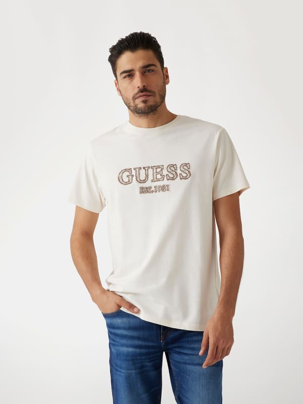 Tričko GUESS Embroidered Logo T-Shirt Biela | M5RI23K8FQ4, 0