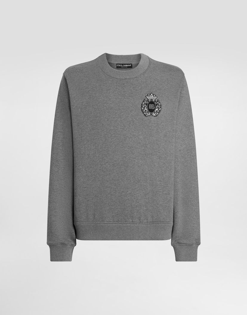 Sveter Dolce & Gabbana Dolce & Gabbana Heraldic Patch Sweatshirt Šedá | G9ABJZG7PJ7S8291