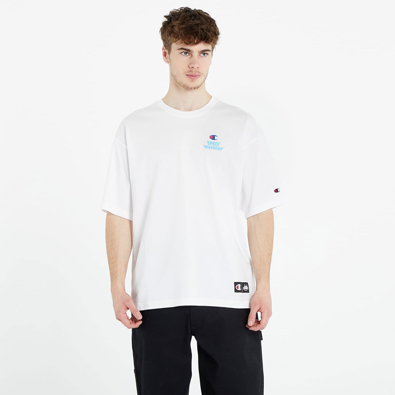 Tričko Champion Space Invaders x Crewneck T-Shirt Biela | 220173 CHA WW001, 0