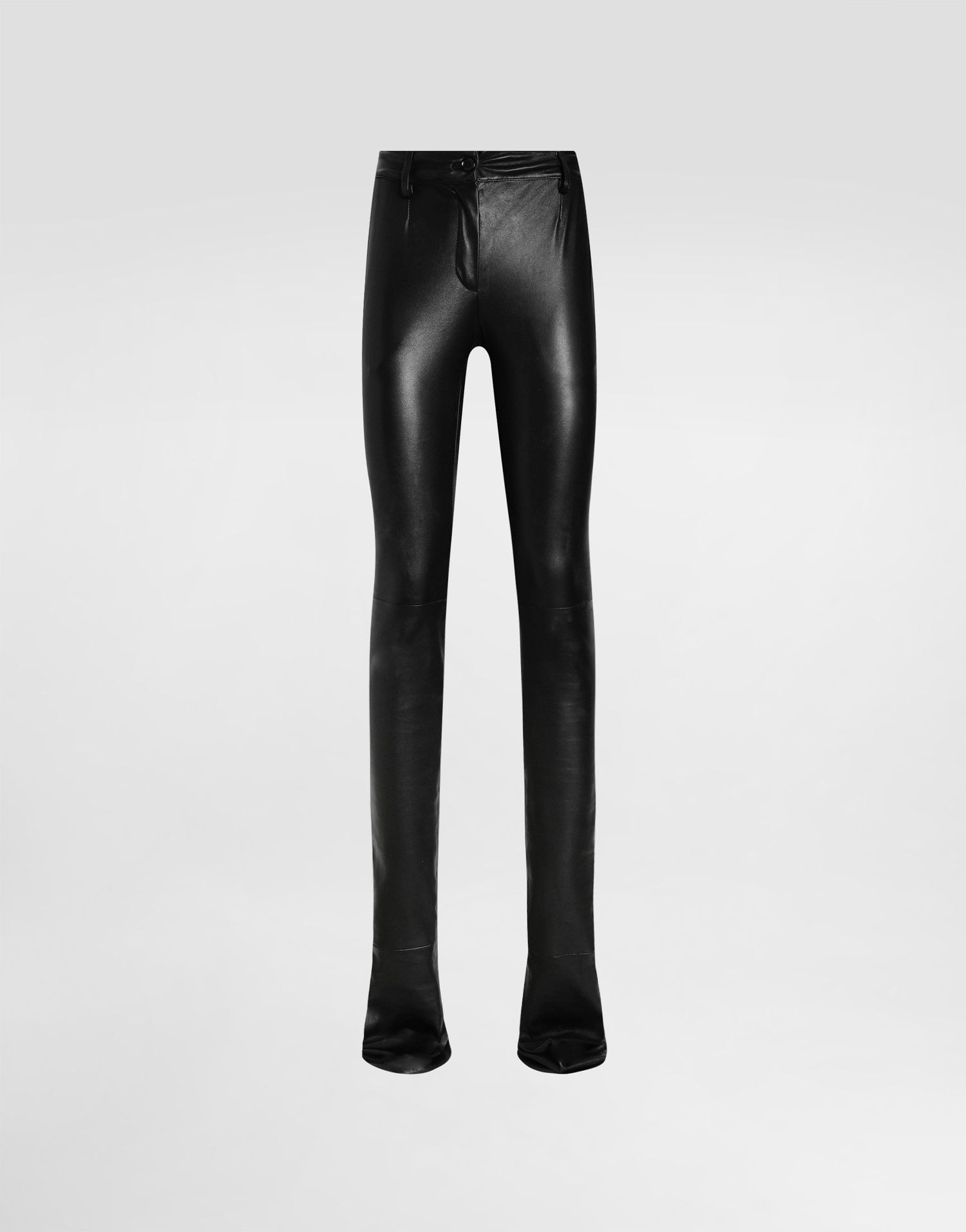 Nohavice Dolce & Gabbana Dolce & Gabbana Stretch Nappa Leather Trousers Čierna | FTDFKLHULYLN0000, 0