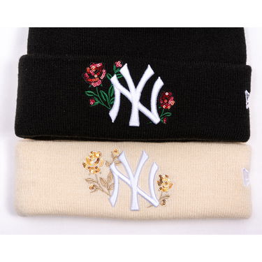 Kulicha New Era Beanie MLB Sequin Rose NY Yankees One Size Béžová | 60691295, 3