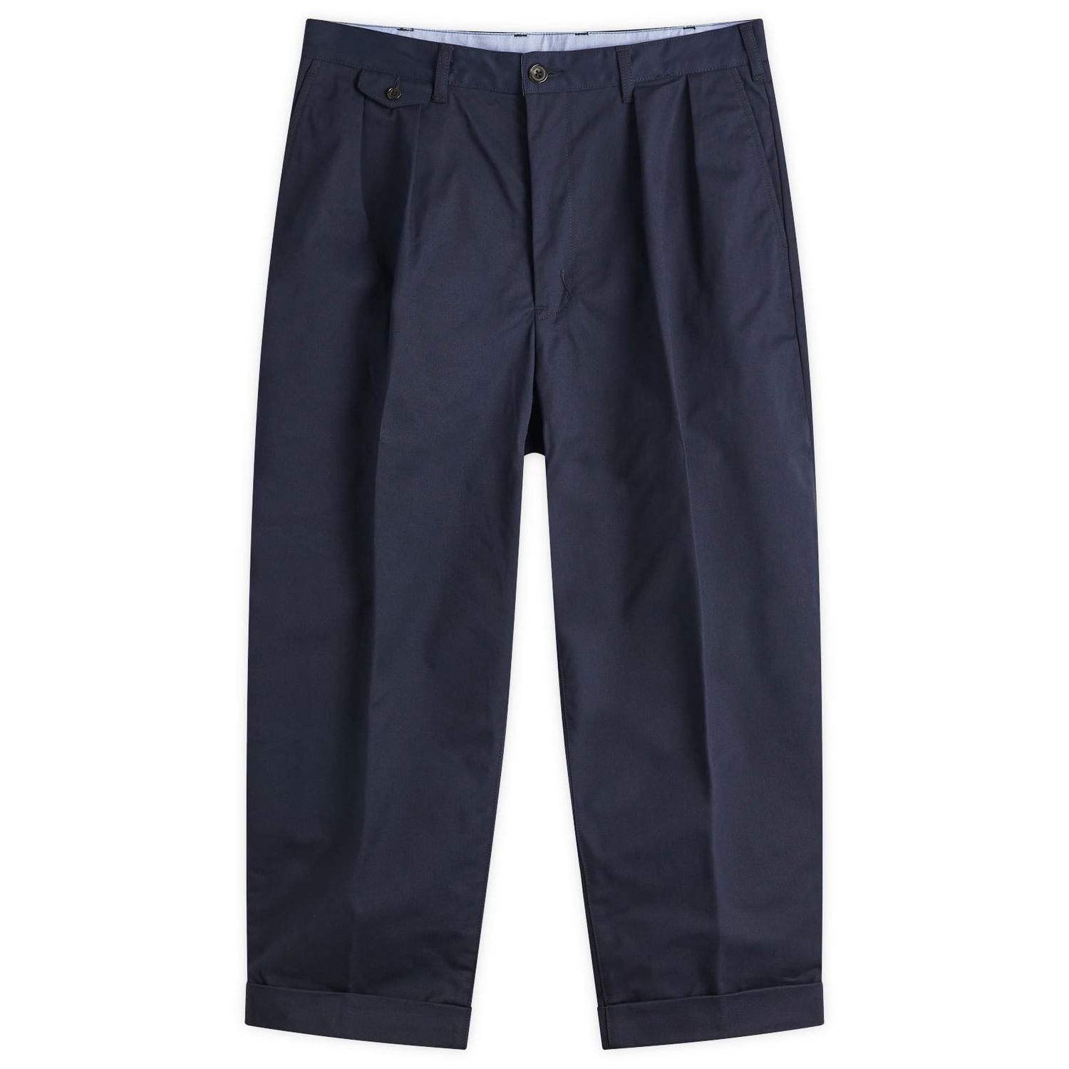 Nohavice BEAMS Beams Plus 2 Pleat Chino Trousers, Size Small Navy | 3823-0097-874-79, 1