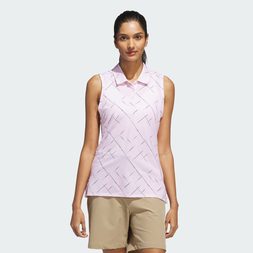 Polo tričko adidas Performance Ultimate365 Printed Sleeveless Polo Shirt Ružová | JM1979