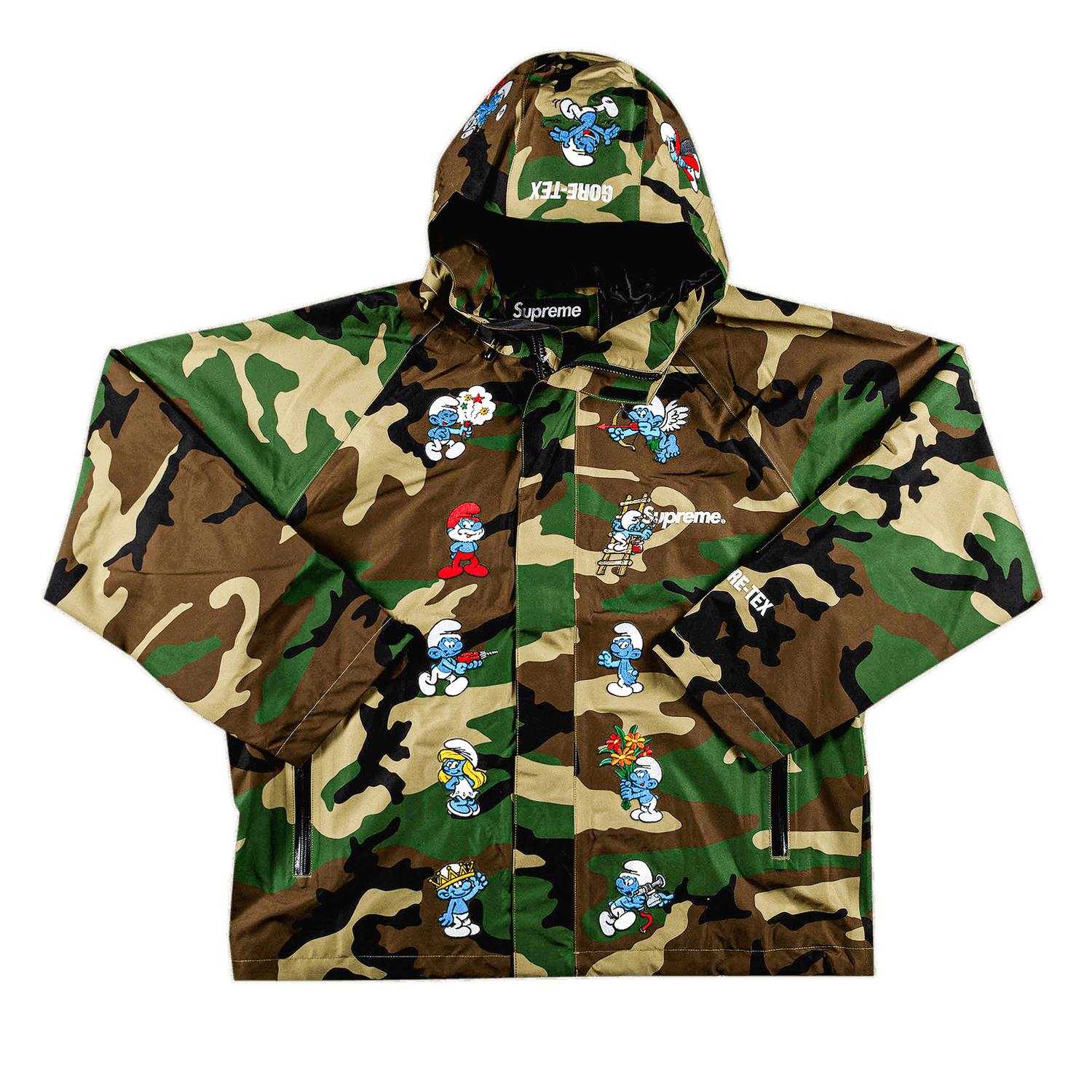Bunda Supreme Smurfs x GORE-TEX Shell Jacket Rôznofarebný | FW20J7 WOODLAND CAMO, 0