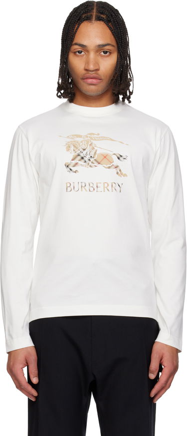 Tričko Burberry EKD Long Sleeve T-shirt Biela | 8121955, 0