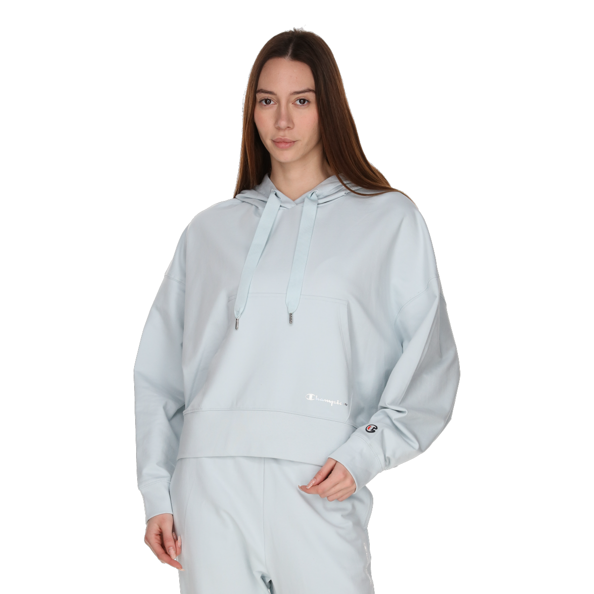 Mikina Champion Relaxed Fit Pullover Hoodie with Drawstring and Kangaroo Pocket Modrá | 118205-BS056, 0