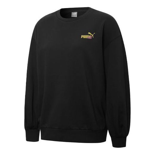 Sveter Puma Round-Neck Sweatshirt With Logo Print Čierna | 537019-01, 0